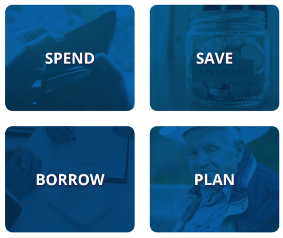 spend, save, borrow, and plan